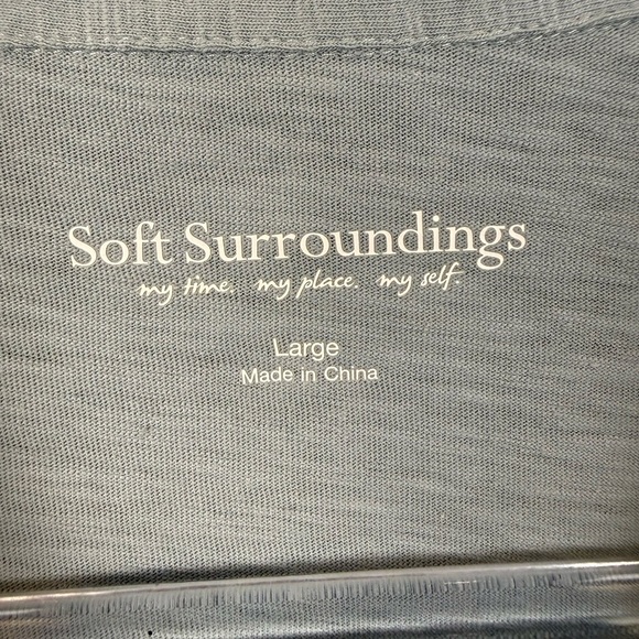 Soft Surroundings Light blue Button Down Shirt lagenlook L - Picture 5 of 9